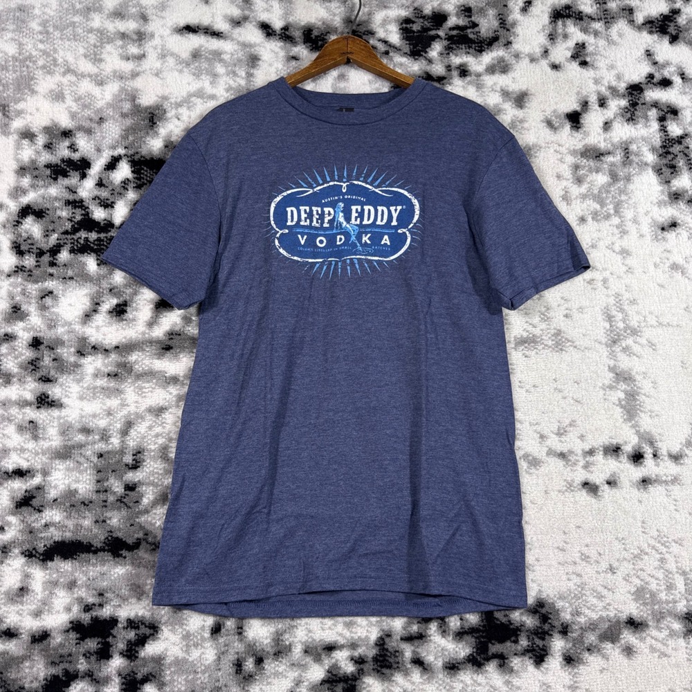 Deep Eddy‎ Vodka T Shirt Mens Size Small Blue Short Sleeve Crew Neck Graphic Tee